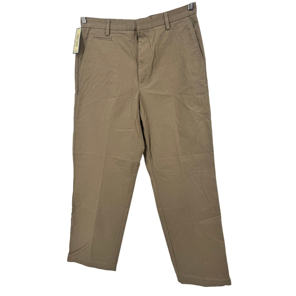 Dockers True Chino Pants Mens 34x31 Khaki Tan Relaxed Fit Flat Front 406961024